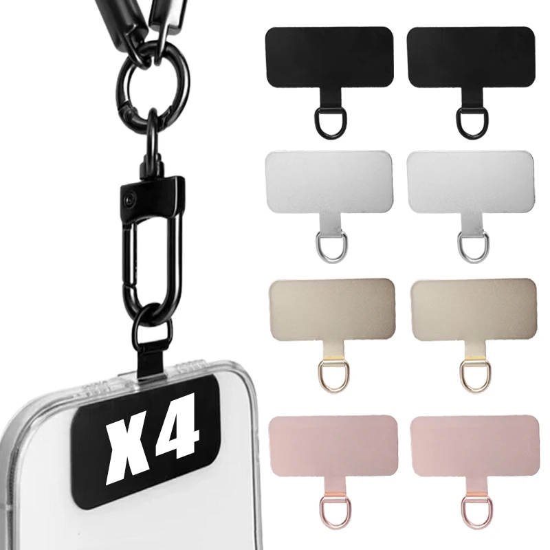 Detachable Metal Mobile Phone Lanyard Card Patch Anti-lost Strong Cellphone Strap Hang Cord Tabs for IPhone Samsung Xiaomi