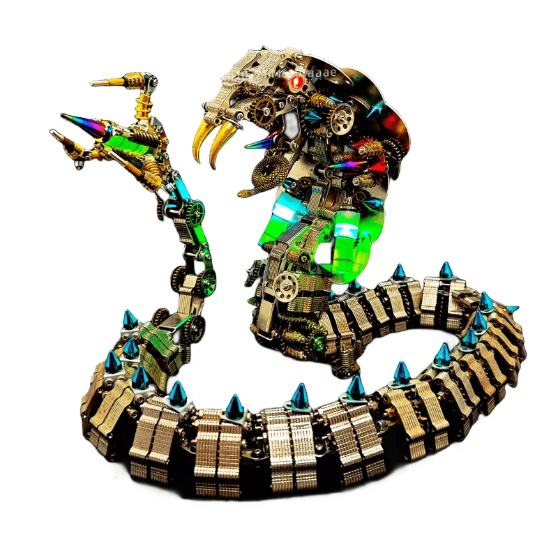 1000 Pz + Fai Da Te Metallo King Cobra Rattlesnakemodel Kit Meccanico 3D Puzzle Snake Modelsassembly Animali Giocattoli Per Adulti Bambini