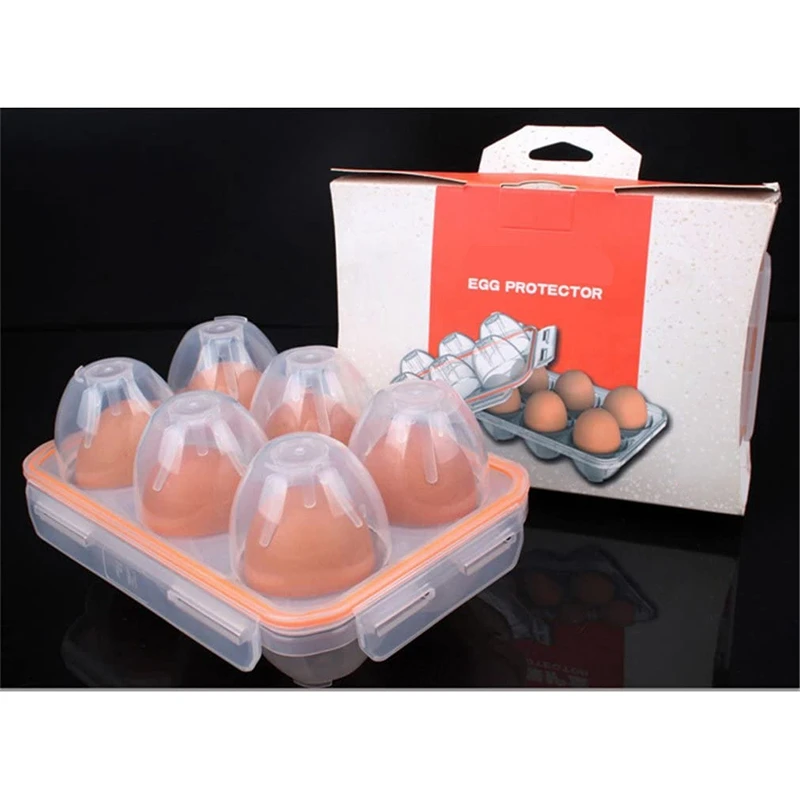 Portable Camping Shockproof And Leakproof 6 Eggs Carrier Container Case Eggs Carrier Holder Egg Storage Box Case