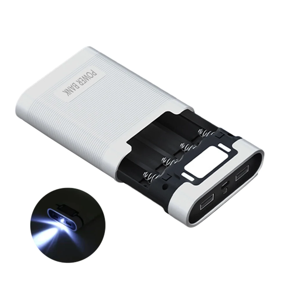 DIY 쉘 4*18650 배터리 홀더 휴대용 전원 은행 케이스 휴대 전화 충전기 쉘 5V Type-c 18650 배터리 보관함