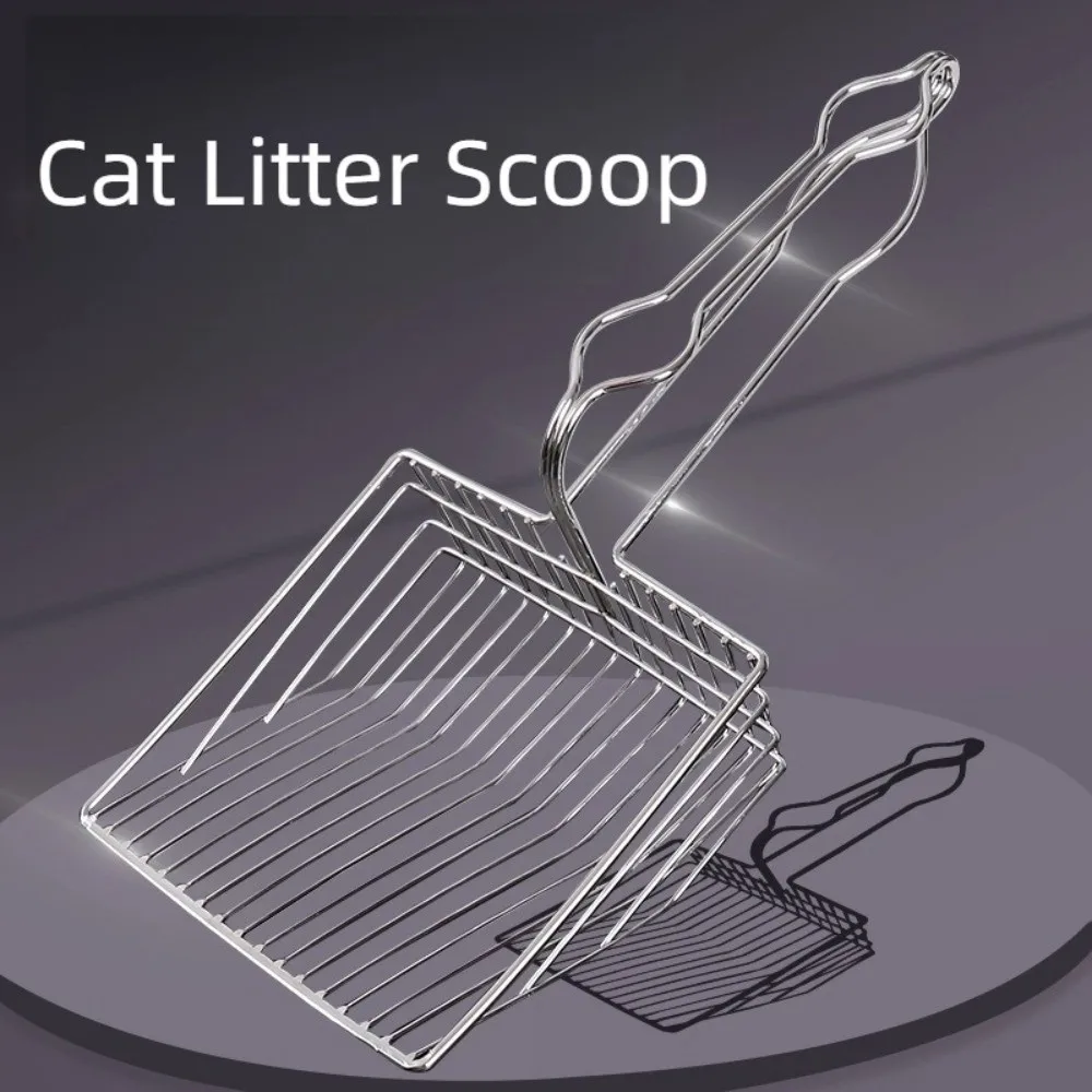 Stainless Steel Metal Cat Litter Scoop Large Size Durable Cat Poop Scoop Easy to Grip Fine Mesh Cat Toilet Shovel for Pet Care Stainless Steel Metal Cat Litter Scoop Large Size Durable Cat Poop Scoop Easy to Grip Fine Mesh Cat Toilet Shovel for Pet Care