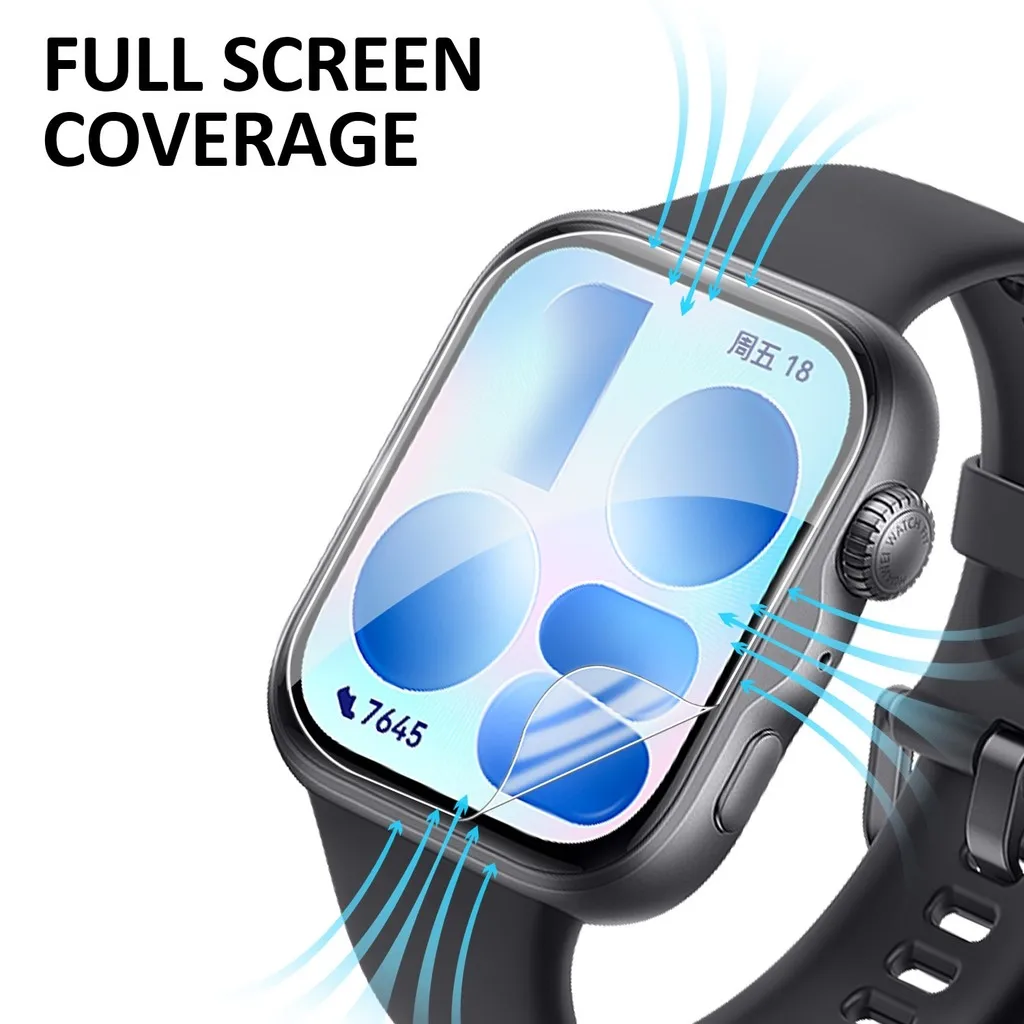 Soft TPU Full Coverage HD Clear Screen Protector Film - Anti-Scratch Guard for Smartwatches (1/3/5 Pack)