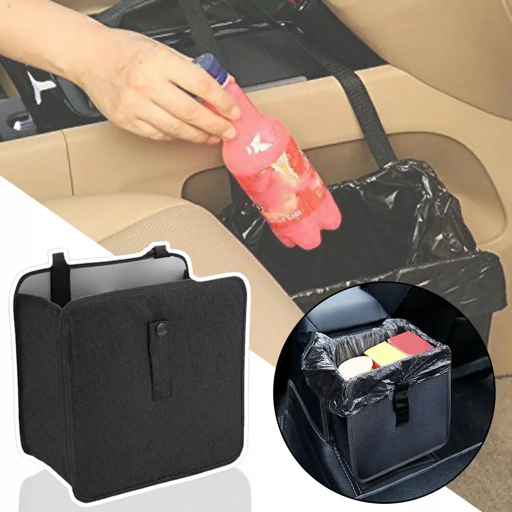 Hanging Car Trash Can Portable Seat Back Storage Bag Oxford Garbage Bag Cloth Accessories Organizer Car E7I5