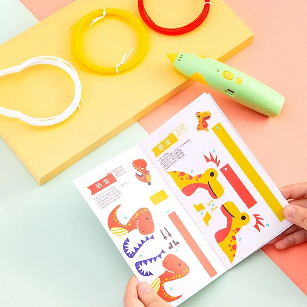 Creative DIY 3D Printing Pen With 6M 1.75mm PCL Filaments Low Print Temperature 3D Pens ABS USB Cable Drawing Pen Children