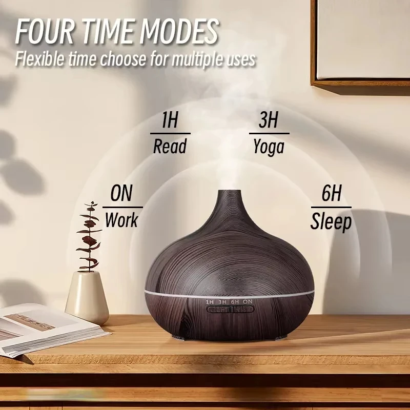 Air Humidifier Aromatherapy Essential Oil Diffuser 500ml Ultrasonic Remote Control 7 Color Lights for Home Car