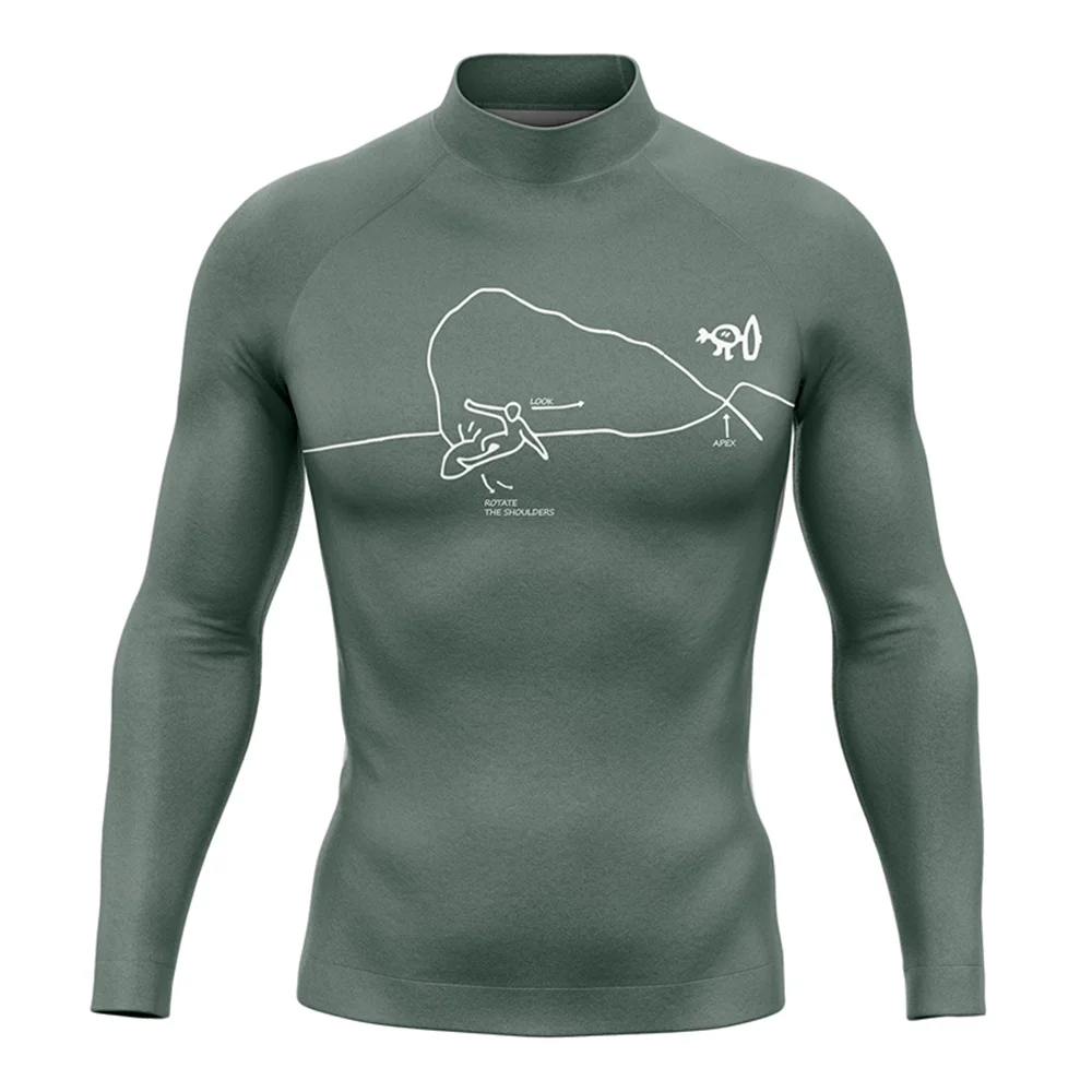 Surf Simply Men Rashguard Long Sleeve Shirt Black UV Protection Swim Shirt Diving Rash Guard Surfing Swimsuit Beach Surf T-shirt