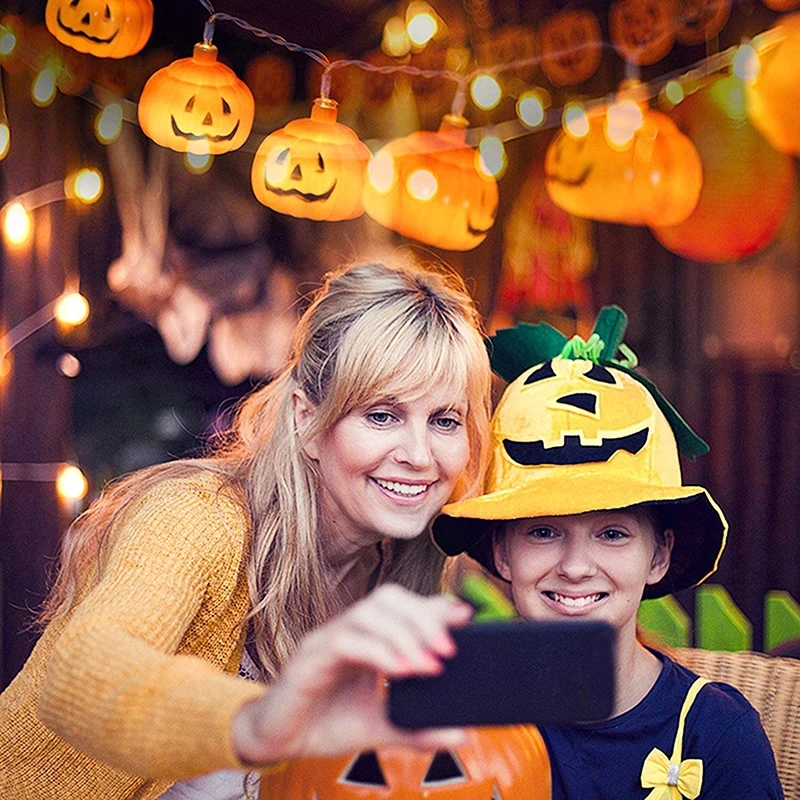Halloween Lights Battery Operated Decorative Lights Pumpkin Lights For Indoor Outdoor Party 4
