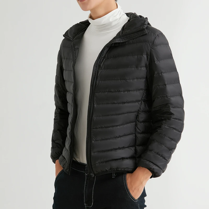 Man Winter Autumn Jacket White Duck Down Jackets Men Hooded Ultra Light