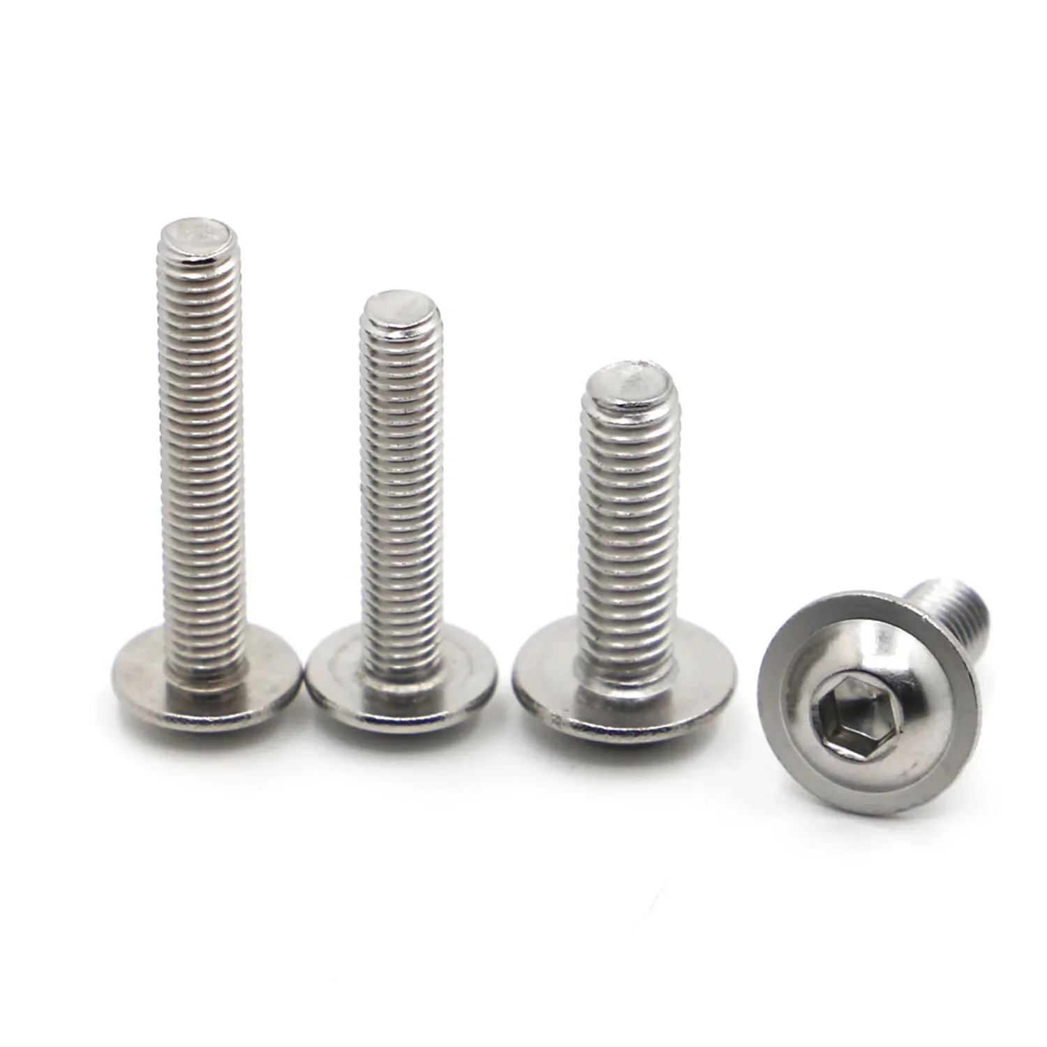 Hexagon Socket Head Bolt Hex Socket Screw Hexagon Socket Screw Hexagon Socket Head Screw Stainless Steel Screw M2 M2.5 M3 M4 M5 M6 M8 ISO7380.2 304 Stainless Steel Hex Hexagon Socket Round Button Flange Head With Washer Collar Screw Bolt