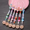 Personalize Name Pacifier Clips Holder Baby Silicone Rainbow Pacifier Holder Chain Baby Handmade Dummy Clips Teether Gift Custom 3