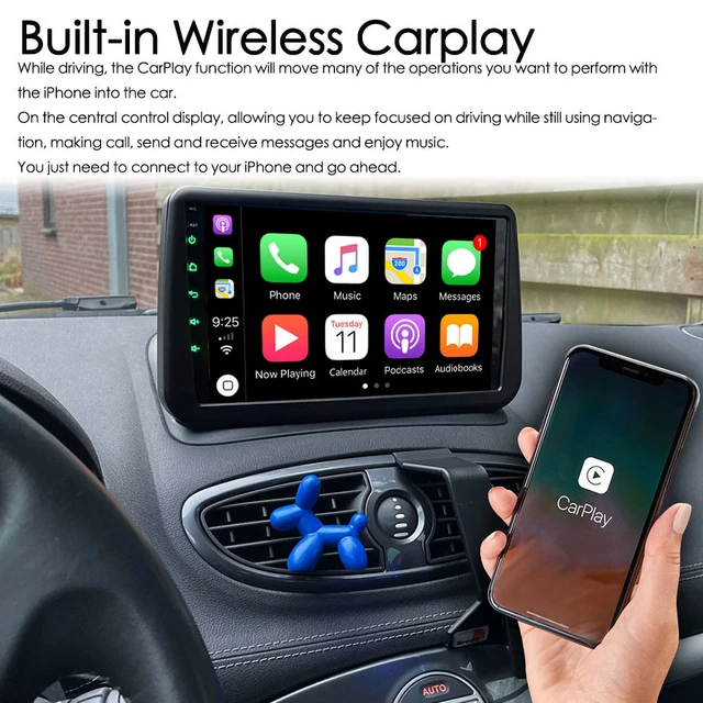 DEHIWI Android 12 Autoradio 9 Pouces Écran Tactile Auto Radio Bluetooth  Voiture avec Carplay/4G/Wifi/FM/GPS/SWC/RDS Radio pour Renault Clio 3