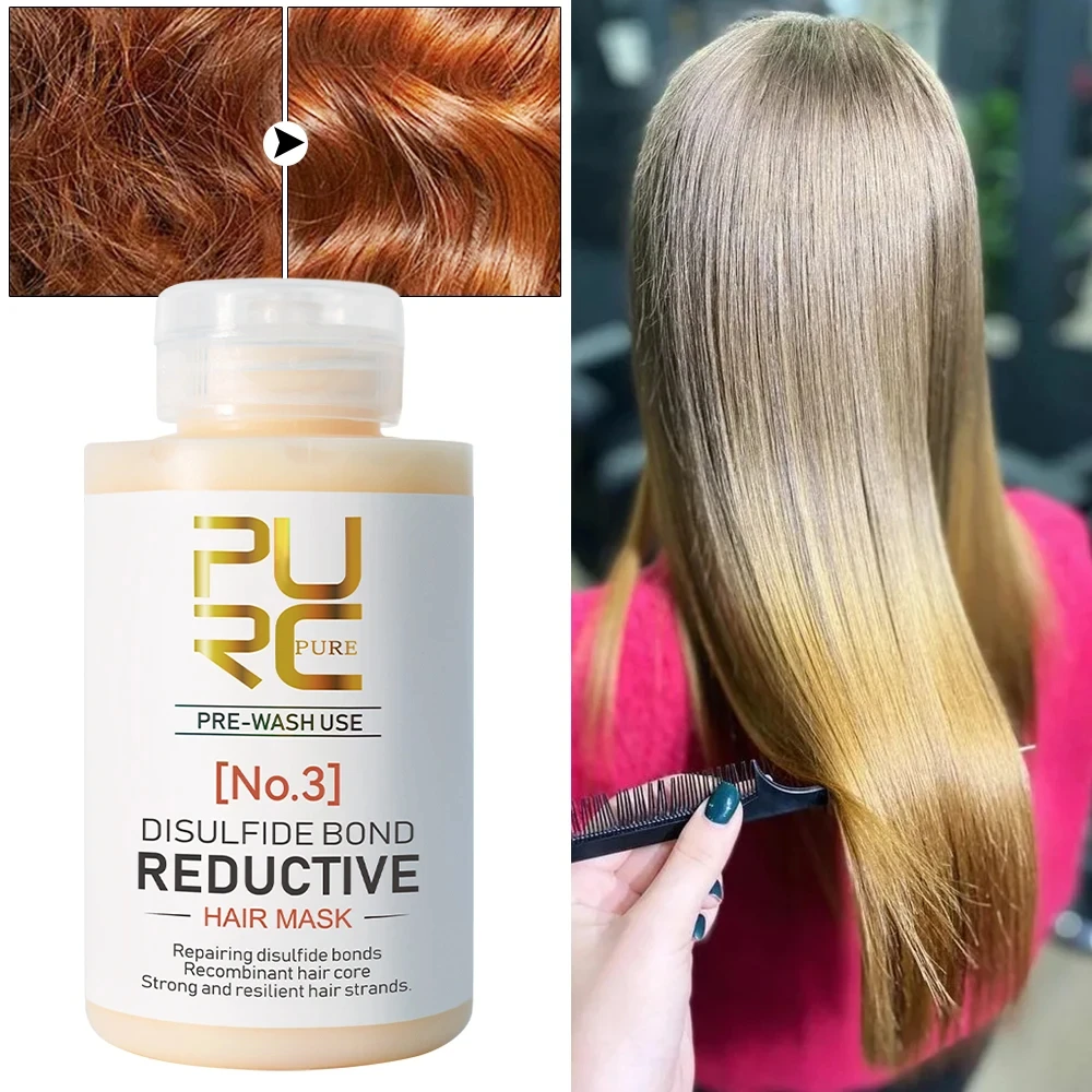 

PURC Hair Mask Disulfide Bond Repair Frizz Dry Damaged Prevents Breakage Hair Loss Smooth Keratin Hair Treatment Masks Care 100g