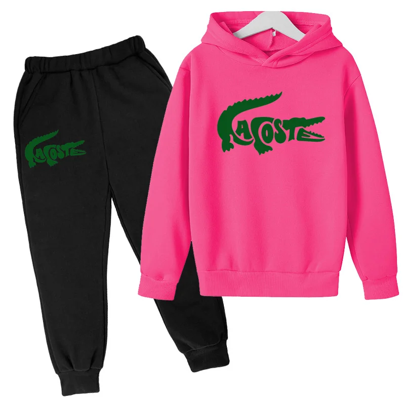 Kids Sports Suit Kids Hoodie Creative Crocodile Sweatshirt Top + Pants 2P Jacket Boys Girls Preschool 3-12 Years Sunny Kids Athleisure Set
