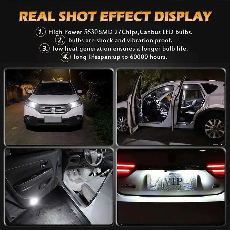 2X �ڵ��� ��ȣ 12V T10 W5W 5W5 LED ���� Canbus 6000K 6 SMD ���� ���� �ڵ� ���� ���̵� ���� ��ȣ�� Ŭ����� ����