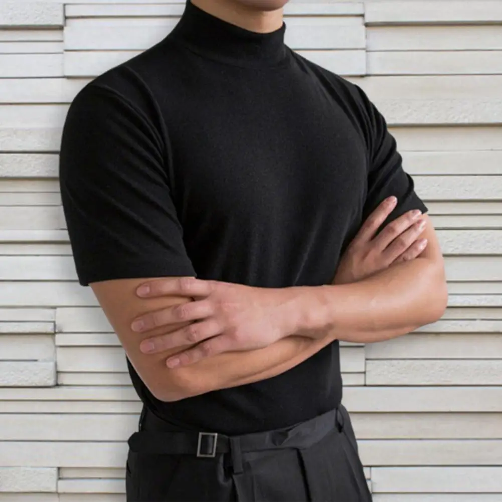 

Terrific Summer Base Top Soft Slim Fit Summer Basic Top Lightweight Short Sleeve Men Base Top