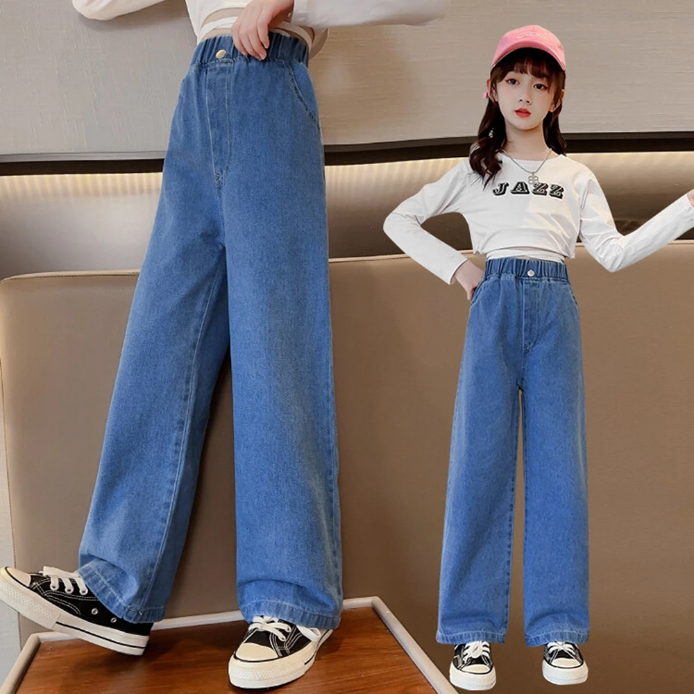 Jeans For Girl Flare Jeans Kids Girls Casual Style Denim Pants 2021 Spring  Autumn Clothes Korean