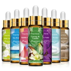 PHATOIL Fragrance Oil Collection - Peach, Angel, Sea Breeze, Coconut, Vanilla, Bubble Gum, Strawberry - 10ml