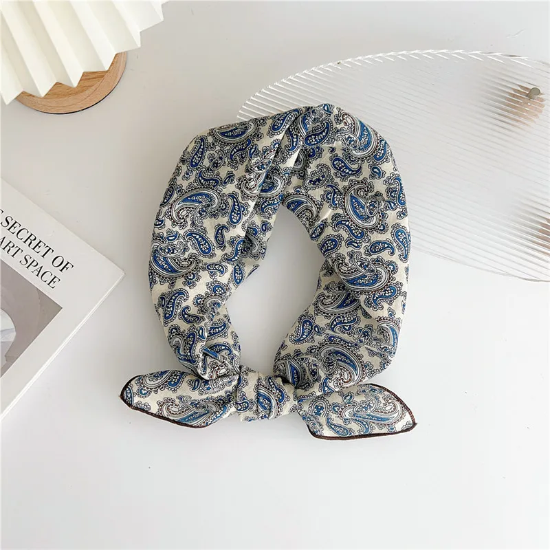 Approx 55cm Cotton Linen Square Scarf Neckerchief Spring Autumn Scarves Neck Scarf Turban Bandanas Headband Decoration for Women 6