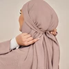 Long Woman Muslim Head Covering With Tie Closure Women's Islamic Hijab Prayer Headscarf Ready To Wear Abaya Hijab For Daily
