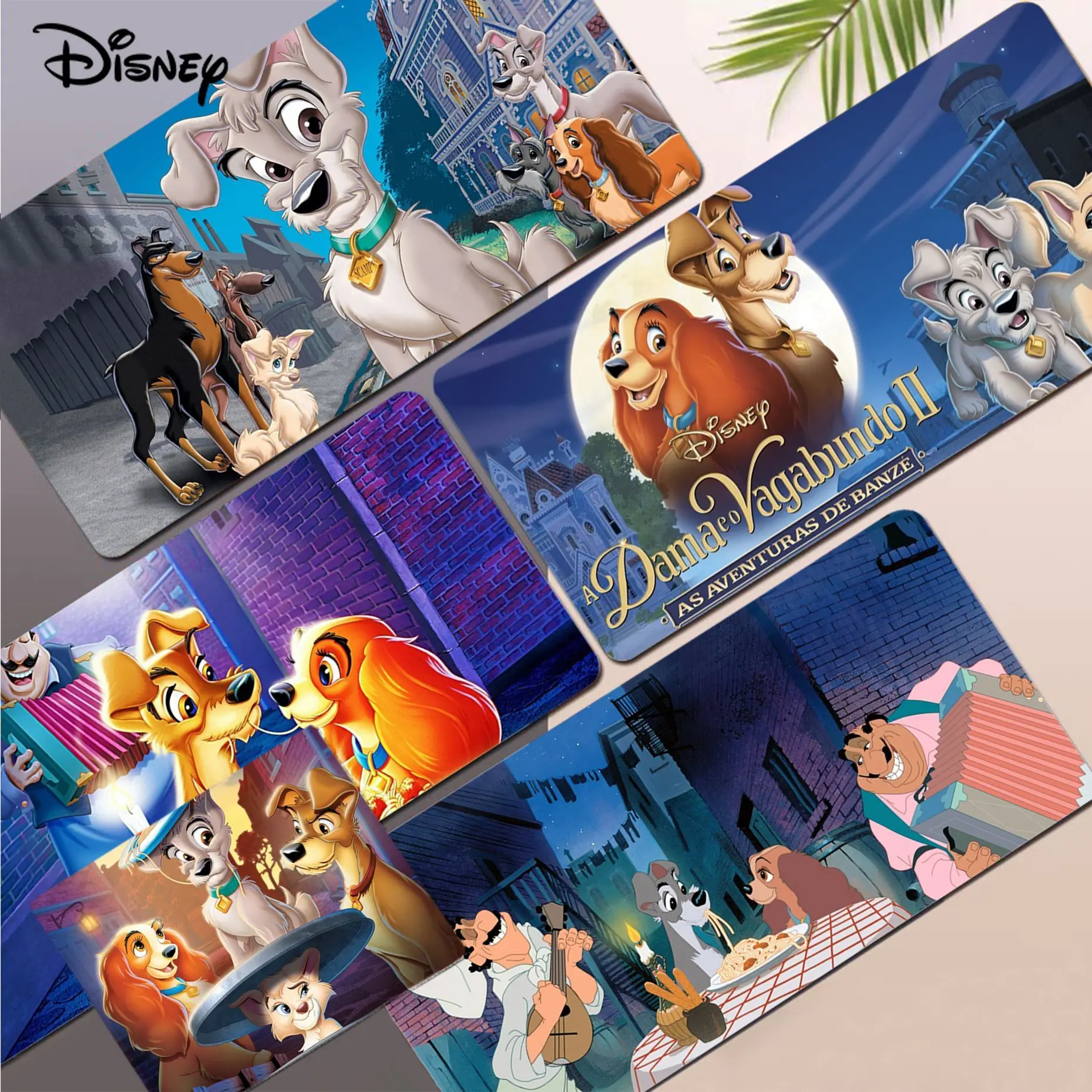 

Disney Lady And The Tramp Mousepad Funny Beautiful Anime Mouse Pad Mat Size For Kawaii Desk Teen Girls For Bedroom