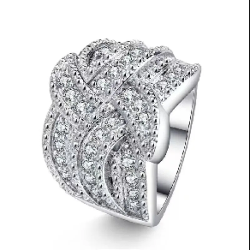 Womens Ring Milangirl Luxury Cubic Zirconia Rings For Women Jewelry Wedding Engagement Dark Blue Rings Statement Anel