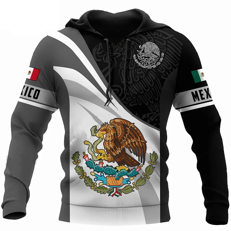 thumbnail image 1 of Sudadera con capucha con estampado de bandera de España, México y Brasil en 3D para hombre, sudadera con emblema nacional de Perú, chándal informal de talla grande para hombre, 1 of 5