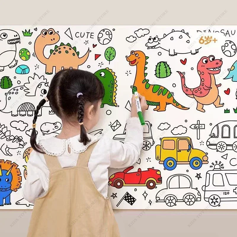 Waterproof Childrens Drawing Roll Wall Sticker Coloring Paper For Kid  Drawing Scroll Coloring Drawing Paper Diy Painting Drawing - Wall Stickers  - AliExpress