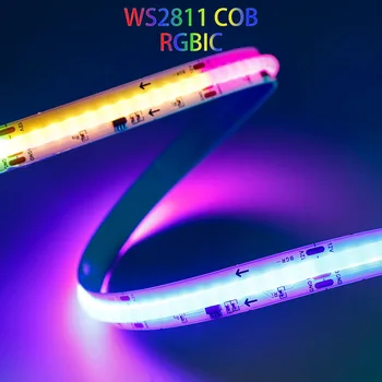주소 지정 가능한 RGBIC COB LED 스트립 576 720LED 풀 드림 컬러 리본 테이프, WS2811, WS2812B, FCOB SPI 라이트 매직 룸 장식, DC12, 24V
