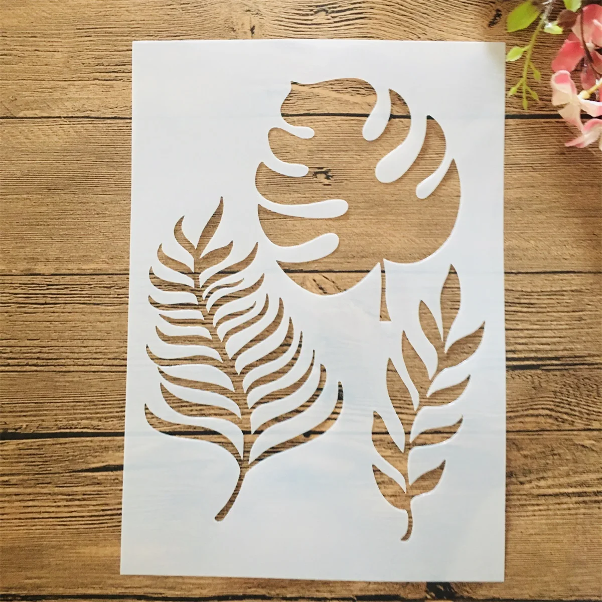 

A4 29*21cm Three Broadleaves DIY Layering Stencils Wall Painting Scrapbook Coloring Embossing Album Decorative Template