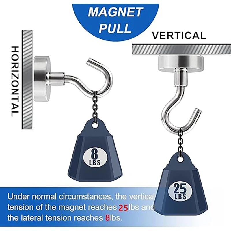 Magnetic Hook Strong Iron Absorption Color Electroplating Strong Magnetic Hook Household Metal-plated Magnet For Bathroom