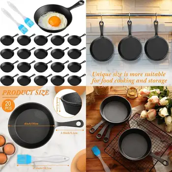 20-Piece Mini Cast Iron Skillet Set 1