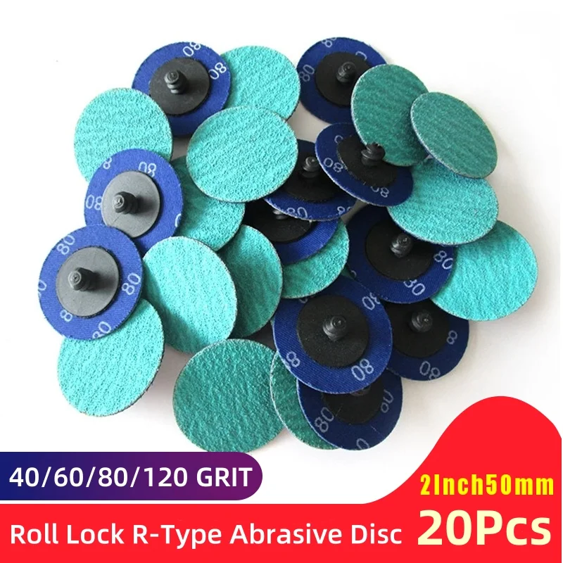 2 Inch 3M 577F Zirconia Quick Change Sanding Discs Roll Lock R-Type Sandpaper Abrasive Disc 50mm 1/4" Holder Paint Rust Removal