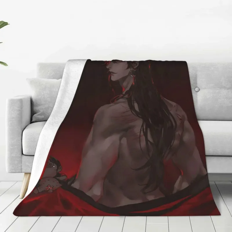 

Heaven Official's Blessing Hua Cheng Fleece Throw Blanket Anime Yaoi Lgbt Blankets for Home Travel Super Warm Bedding Throws