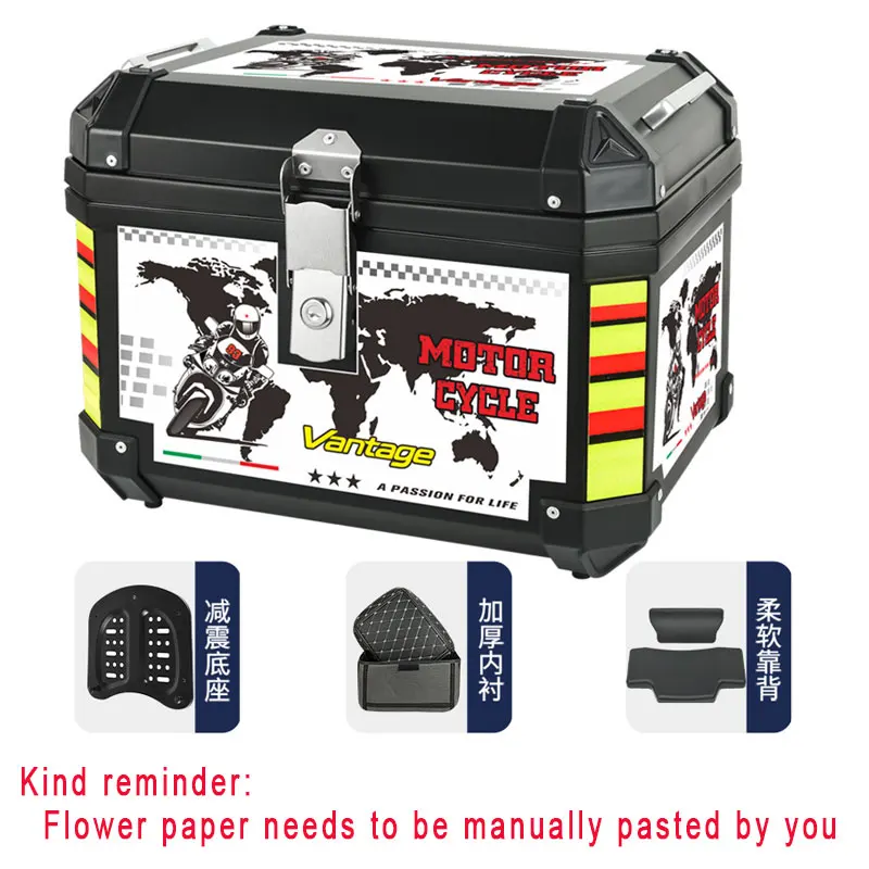Big Motorcycle Trunk Waterproof Motorcycle Tail Bag 48L Rear Box 오토바이 리어백 Motorcycle Accessories Abs Box 6