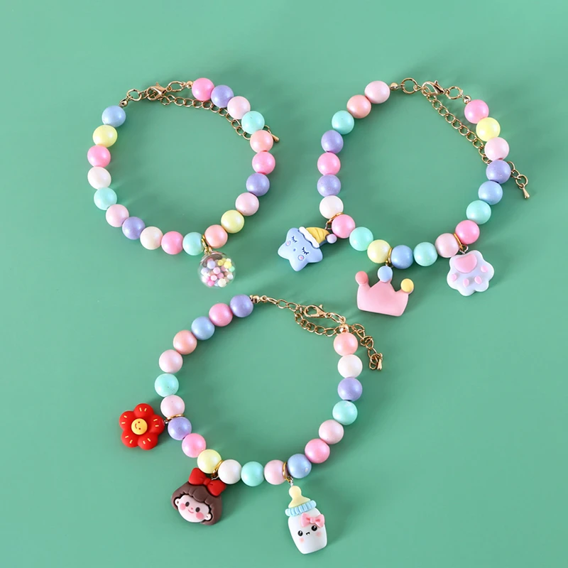 Cat Dog Necklace Macarons Color Cute Pearl Pet Birthday Collar with Pendant Adjustbale Kitten Puppy Pearl Grooming Pet Product