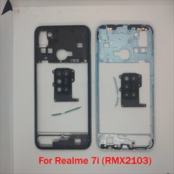 Enhanced Middle Frame Housing Case Bezel Cover with Side Button Key (7i RMX2103 Blue)