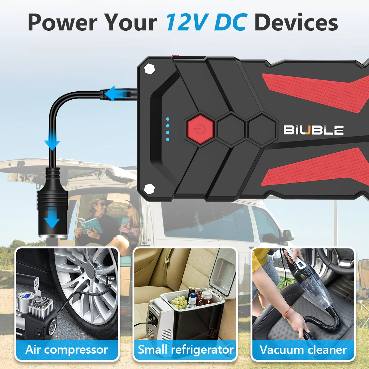 BIUBLE 26800mAh Jump Starter Power Bank 3000A 12V Portable Car Battery Starter Emergency AUTO Booster Starting Device Jump Start