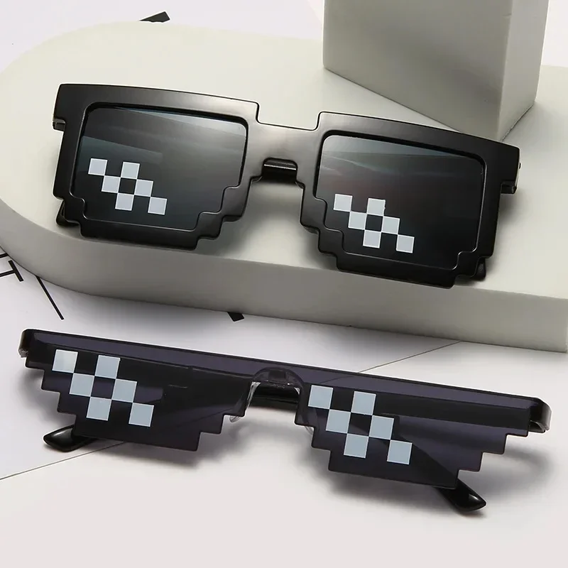 Mosaic Sunglasses For Mens Womens Pixel Black Retro Gamer Robot Sunglasses Cool Party Vintage Shades Eyewear Funny Sunglasses Vintage Sunglasses