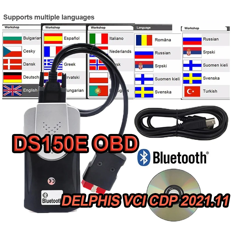 

Car Truck Scanner Delphis V3 DS150E 2021.11 KEYGEN OBD VD ds150 VCI CDP NEC Diagnostic Tools with Bluetooth Connect Repair Tool