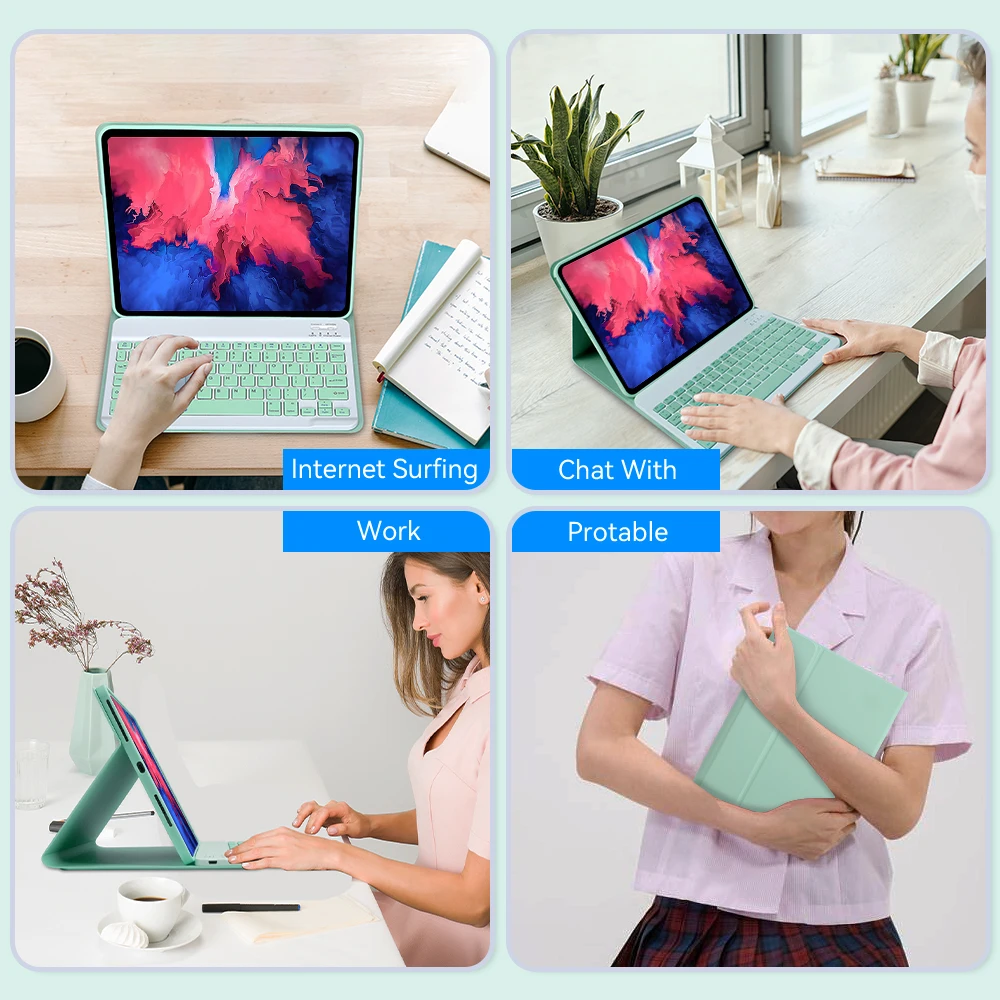 Capa Magnética para Tablet com Teclado Capa para Lenovo Tab P11 Plus Tab Pro 11.5 Capa J606 J607 J616 J706 J716 - Imagem 3