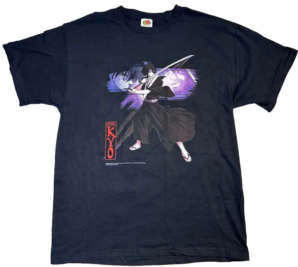 

Мужская Винтажная Футболка аниме самурай кукре Y2K, размер L, большая Манга