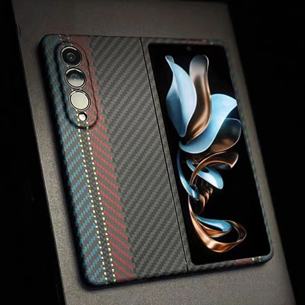 Commercial Kevlar Real Carbon Fiber Phone Case For Samsung Galaxy Z Fold 5/ Fold 4 Ultra-Thin Aramid Fiber Shockproof Cover