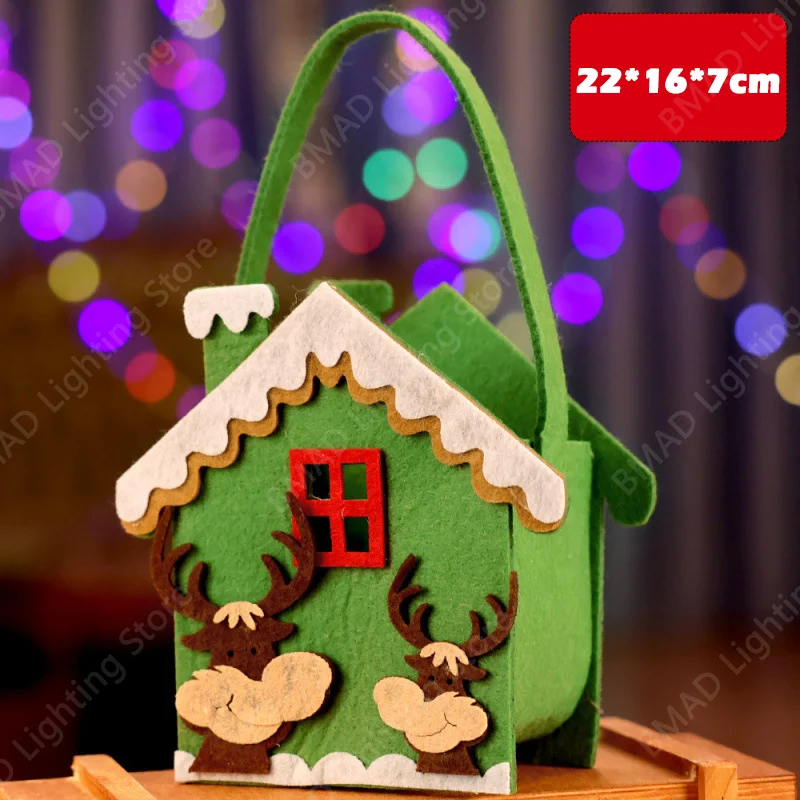 1/3/5/10PCS Merry Christmas Gift Bags Retro Santa Claus candy Felt Bags  Xmas Party Favor Bags DIY Christmas Eve apple bags
