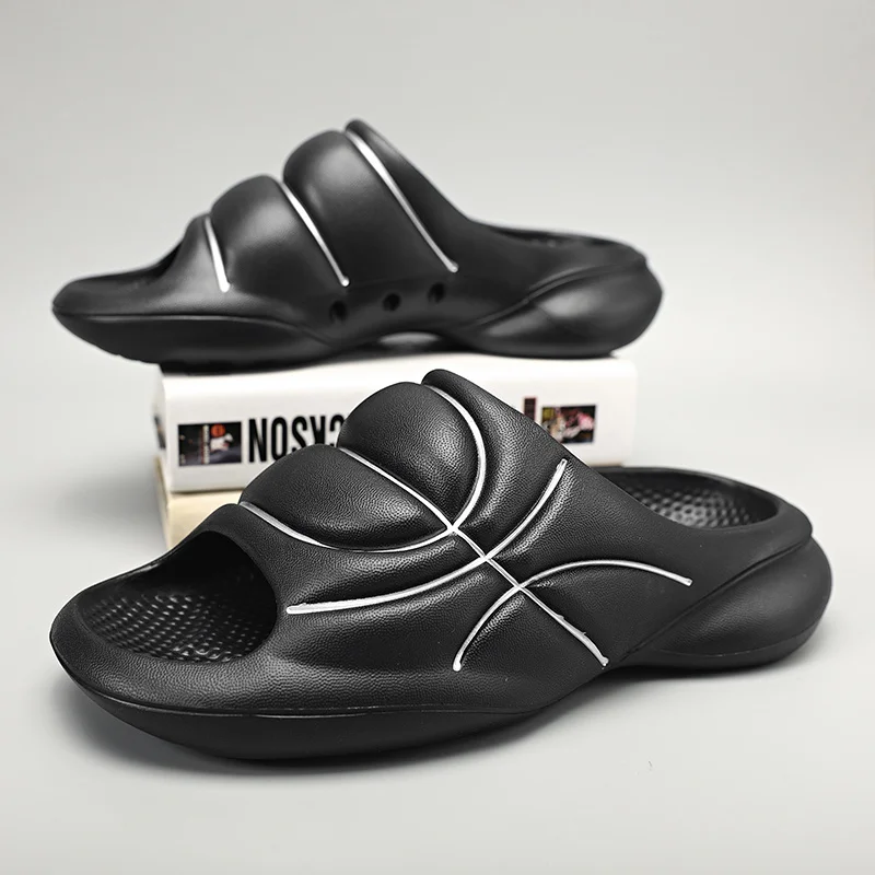 Slīdošās čības vīriešiem Neslīdošas čības iekštelpām ārā ar biezu zoli, īpaši mīkstas, neslīdošas, mīkstas putas_voghion.com