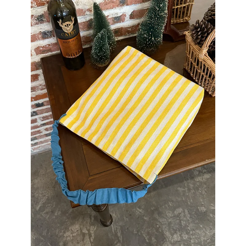 Niche Striped Canvas Bag For Women 2025 New Large Capacity Shoulder Bag Lazy Style Contrasting Color Artistic Handbag