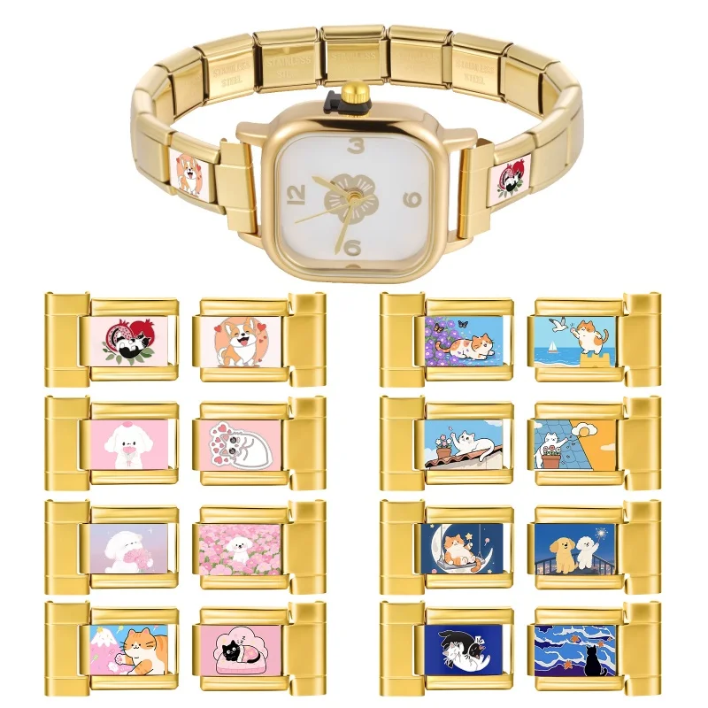 Golden Watch 9mm Stainless Steel DIY Making Gifts