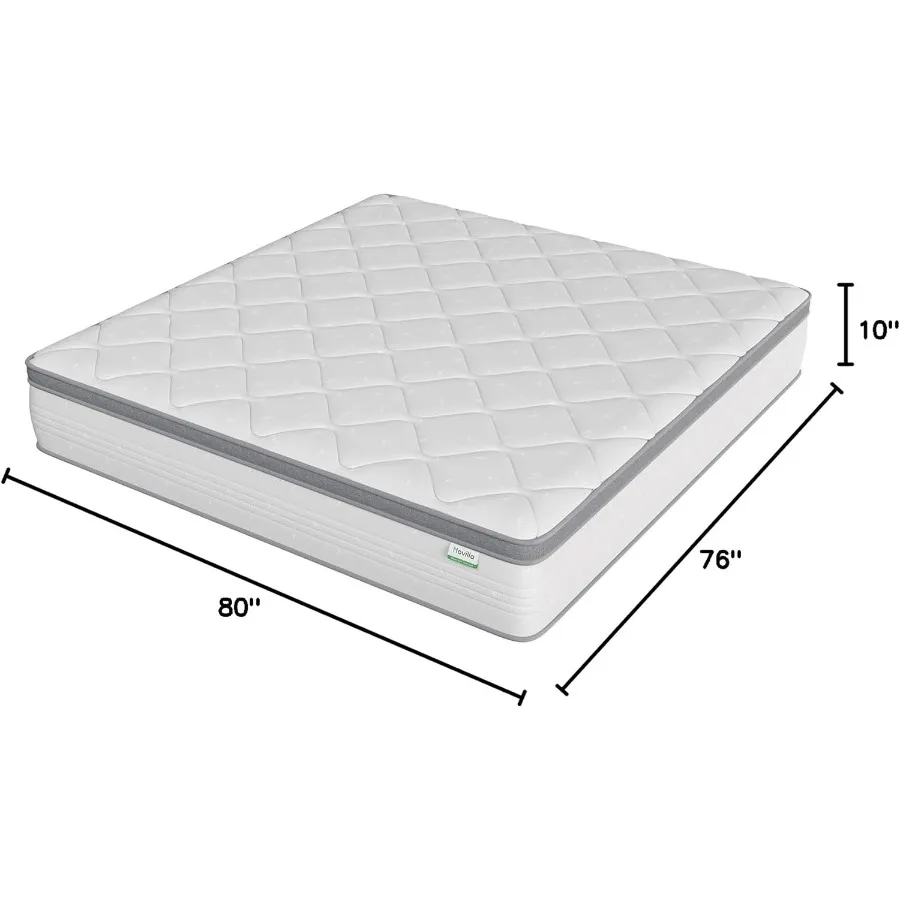 14 Inch Hybrid Mattress in a Box with Individual Pocket Springs for Superior Motion Isolation Enhanced Support and Pressure Rel