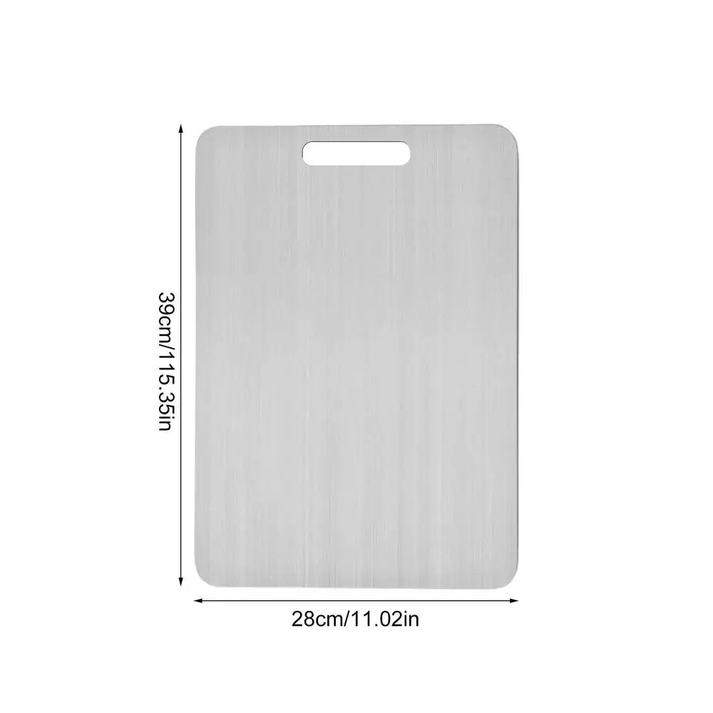 Premium Double-Sided Titanium Cutting Board - Thickened Stainless Steel, Food Grade, Portable for Kitchen, Fruit, and Meat Chopping