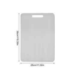 Premium Double-Sided Titanium Cutting Board - Thickened Stainless Steel, Food Grade, Portable for Kitchen, Fruit, and Meat Chopping (39CM x 28CM)