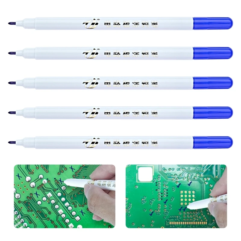 금속 CeramicElectrician 페인트 펜에 대 한 5 Pcs 회로 기판 낙서 펜 물 기반 마커 펜 임시 마킹 펜 F19E